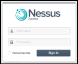 Tenable Nessus Export - Login Screen